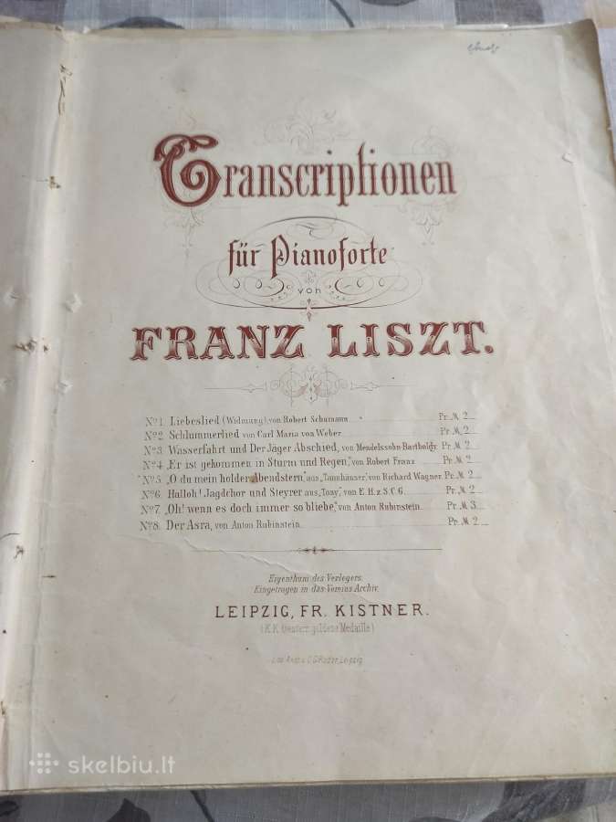 F.listo rinkinys fortepijonui - nuotraukos Nr. 3