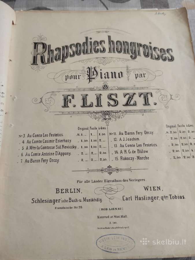 F.listo rinkinys fortepijonui - nuotraukos Nr. 6