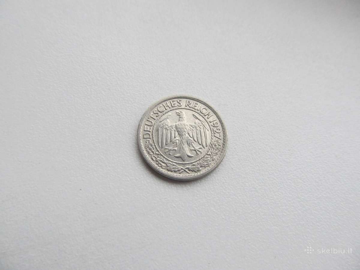50 reichspfennig , Vokietija , 1927 J - nuotraukos Nr. 2