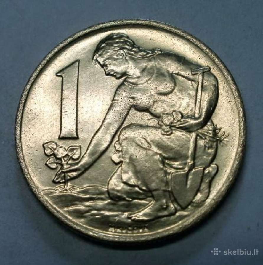 Čekoslovakija 1 krona 1967 (aunc) - nuotraukos Nr. 2
