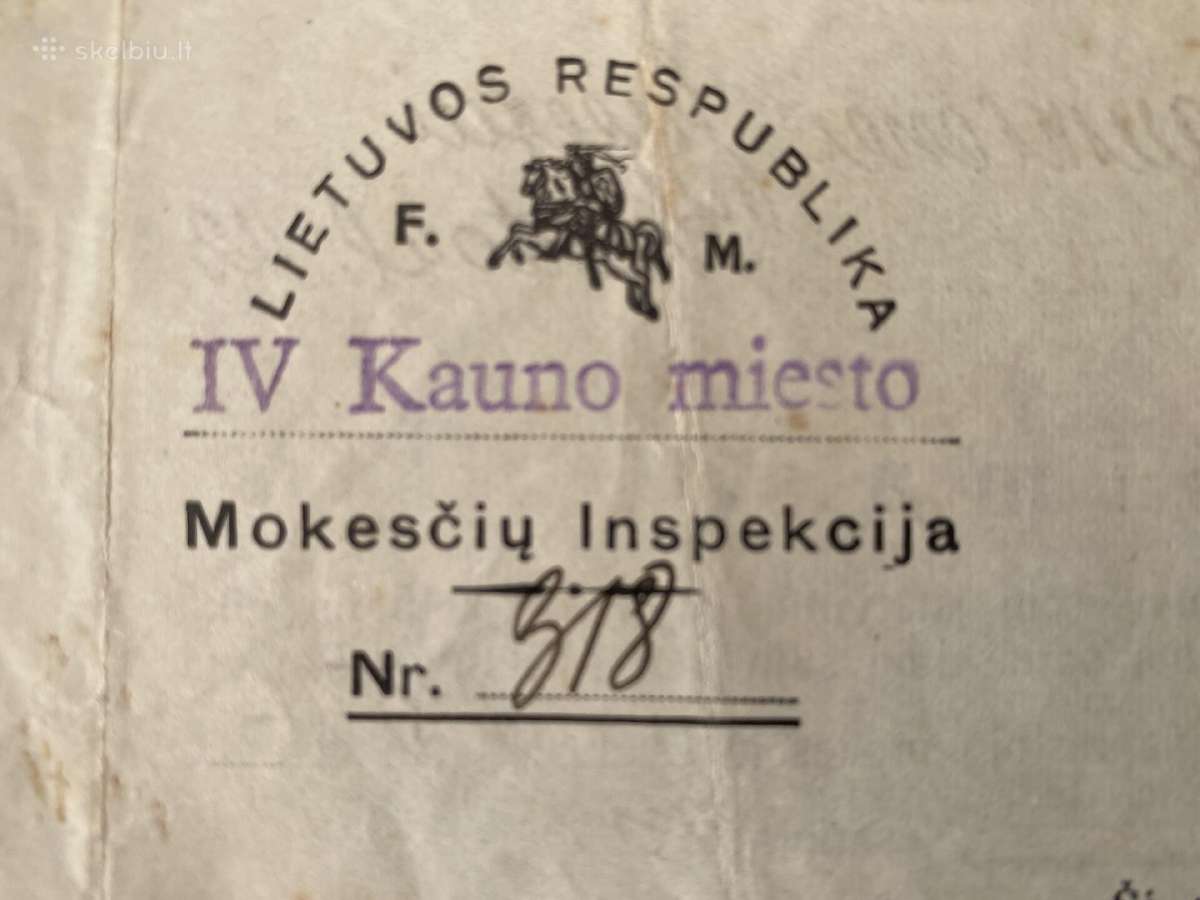 Smetoniniai Kauno m. savivaldybės ir kt dokumentai - nuotraukos Nr. 2