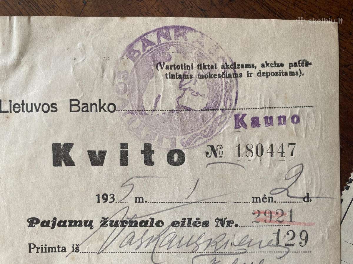 Smetoniniai Kauno m. savivaldybės ir kt dokumentai - nuotraukos Nr. 5