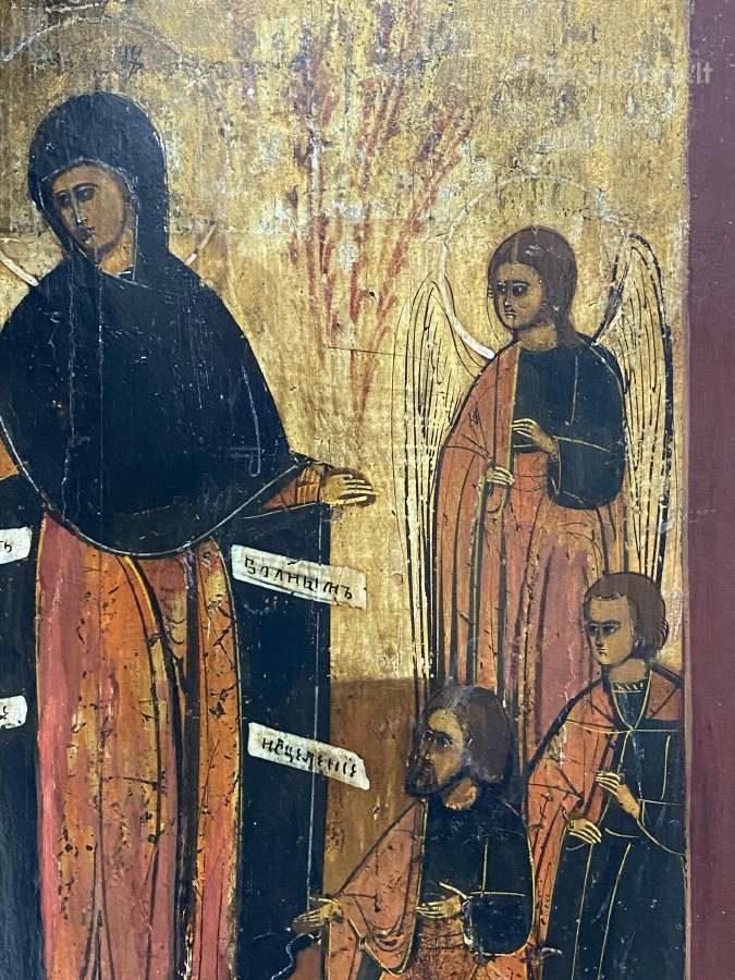Didelė antikvarinė ikona Всех Скорбящих Радость - nuotraukos Nr. 5