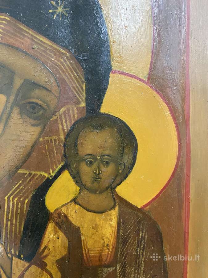 Didelė senovinė ikona Kazanės Dievo motina - nuotraukos Nr. 3