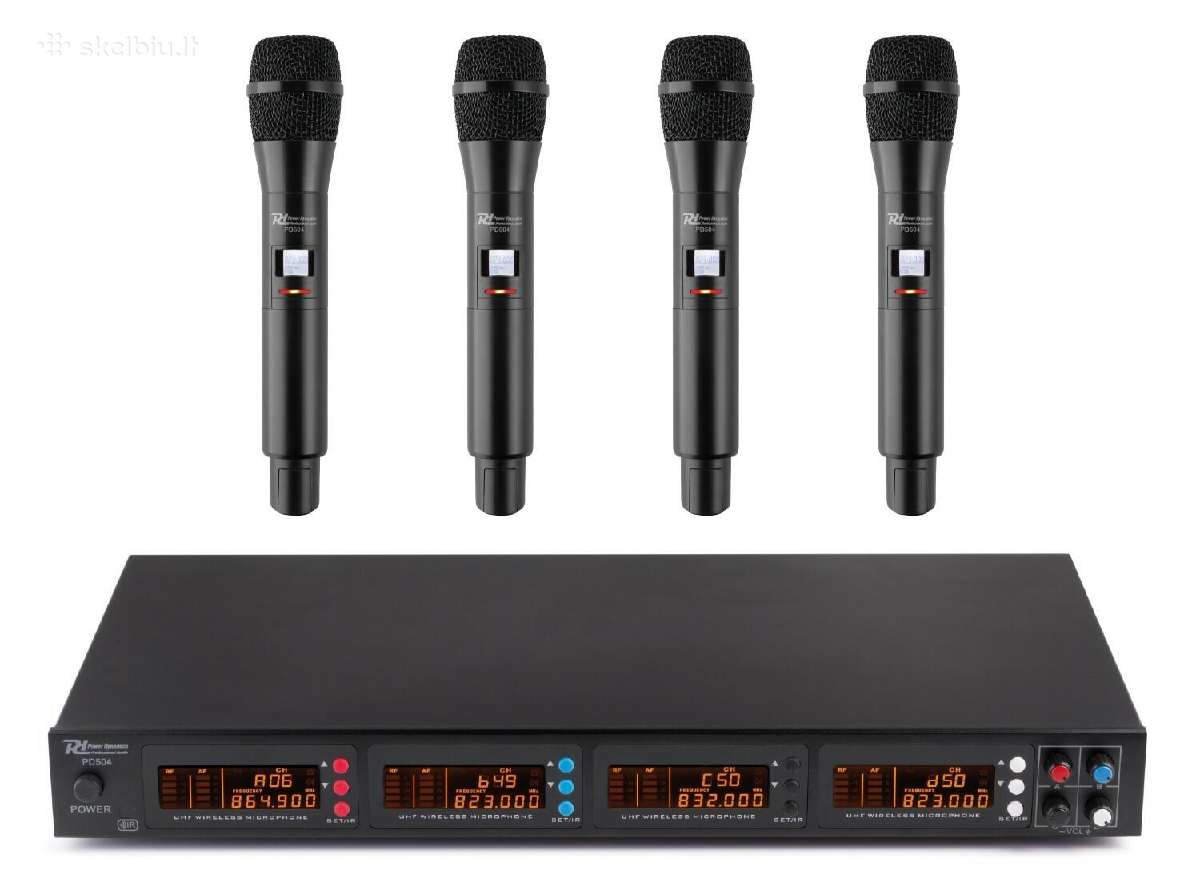 Pd504h 4x 50-kanalų Uhf bevielių mikrofonų komplek