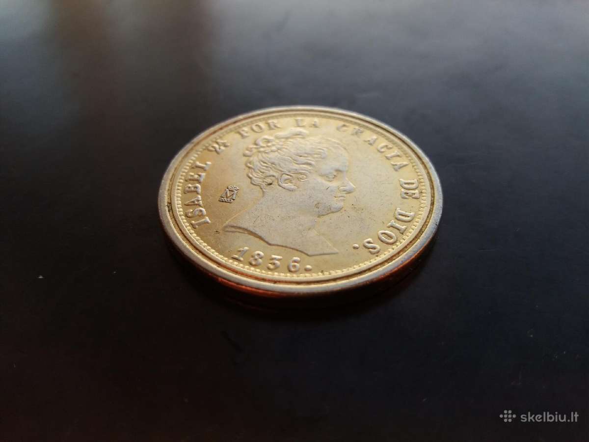 Ispanijos 1836 m. (Au) 80 realų monetos kopija - nuotraukos Nr. 8
