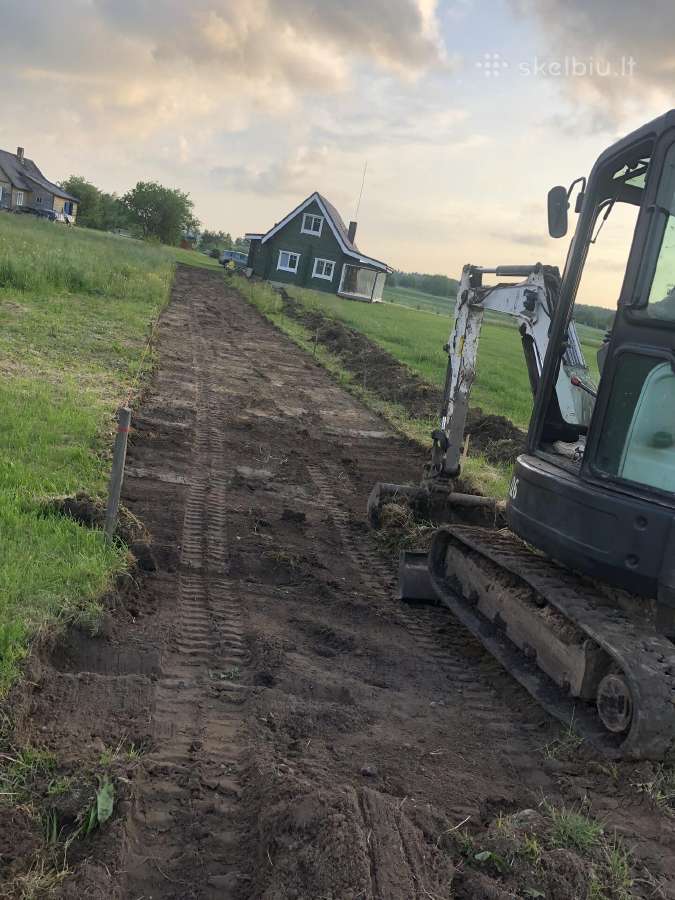 Žemės kasimo darbai mini ekskavatorium 3.8t - nuotraukos Nr. 16