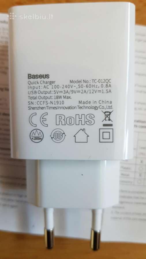 Baseus įkroviklis 18w (greitam įkrovimui) - nuotraukos Nr. 4