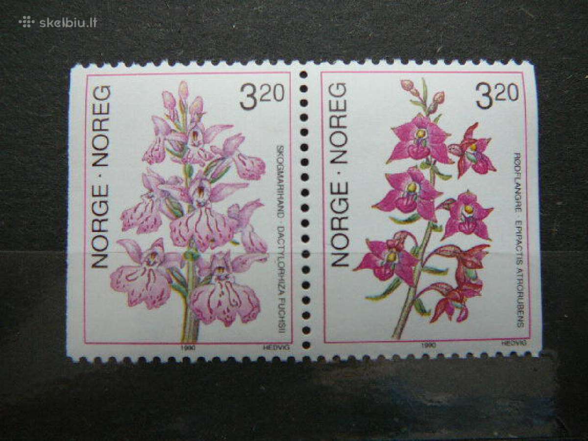 Orchidejos Geles Norvegija 1990 Mnh nvg1040