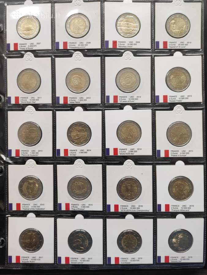 2 eurų Prancūzijos Unc proginės monetos