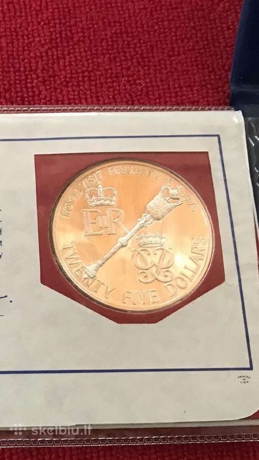 Moneta Bermuda 1975m 25 dollars sidabras