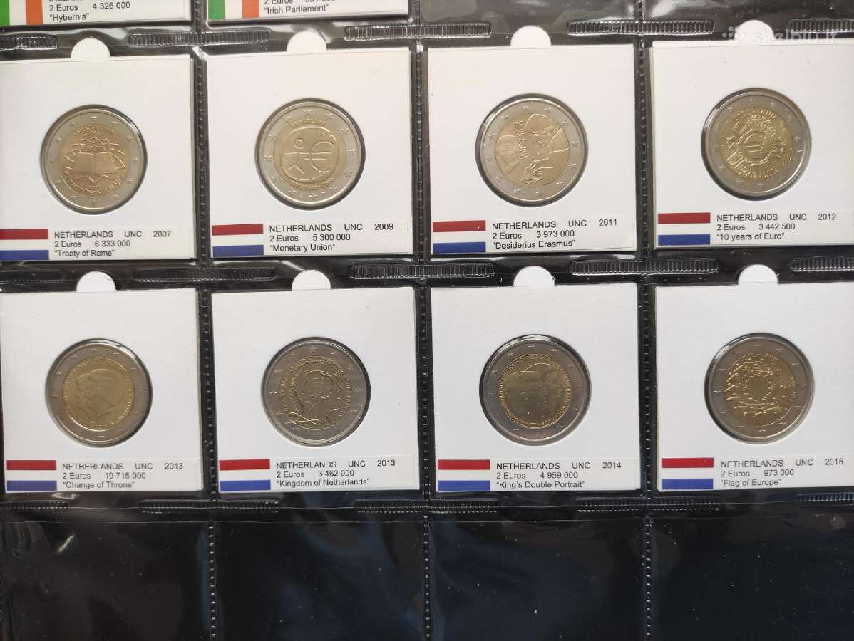 2 eurų Olandijos Unc proginės monetos
