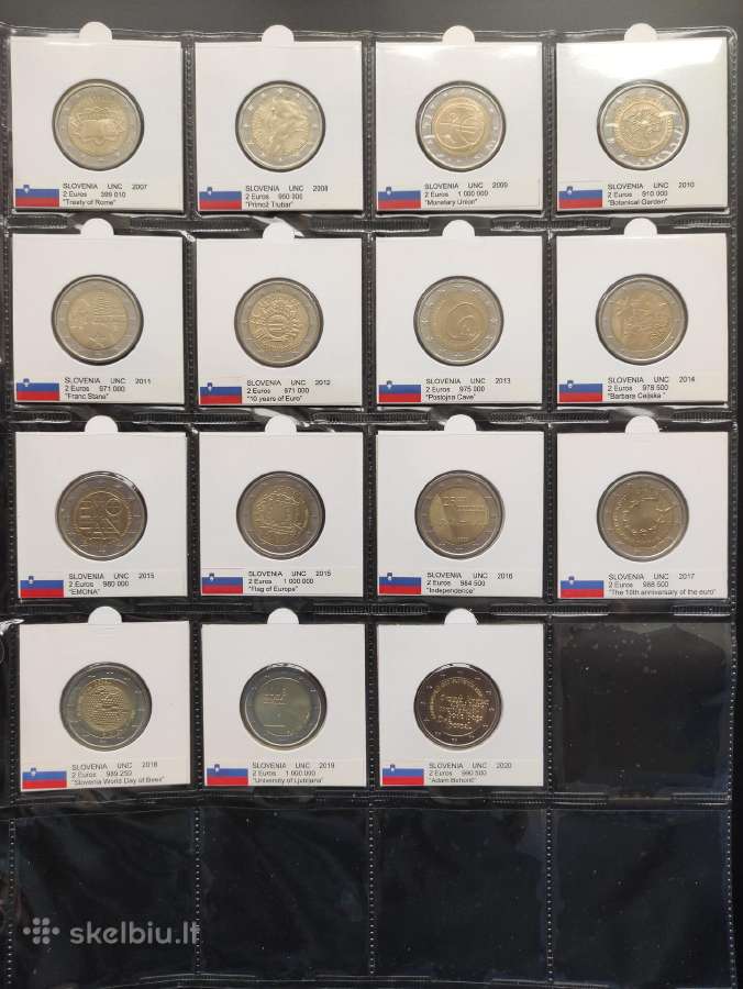 2 eurų Slovėnijos Unc proginės monetos