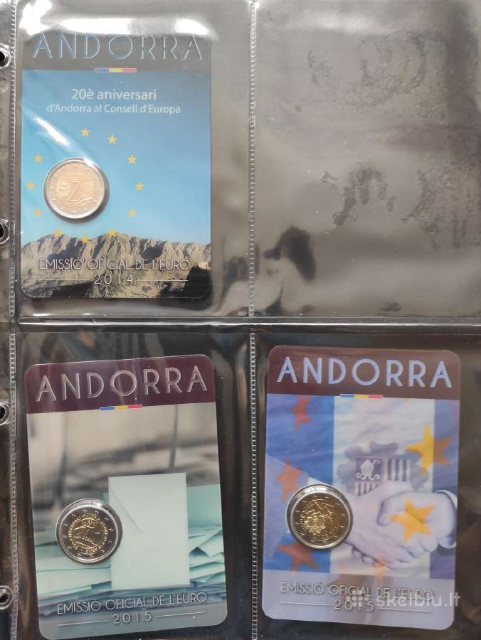 2 eurų Andoros Unc proginės monetos