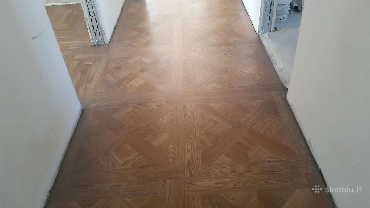 Parketo grindų klojimas šlifavimas lakavimas - nuotraukos Nr. 17