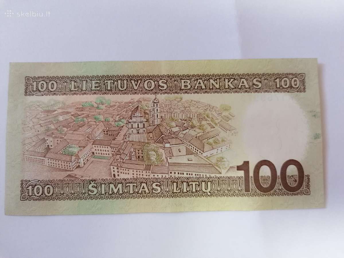 100 litu 1991 originalas - nuotraukos Nr. 2