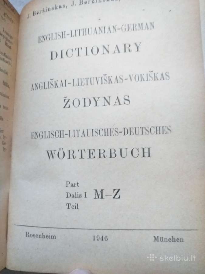 Angliškai - lietuviškas - vokiškas žodynas (1946) - nuotraukos Nr. 3