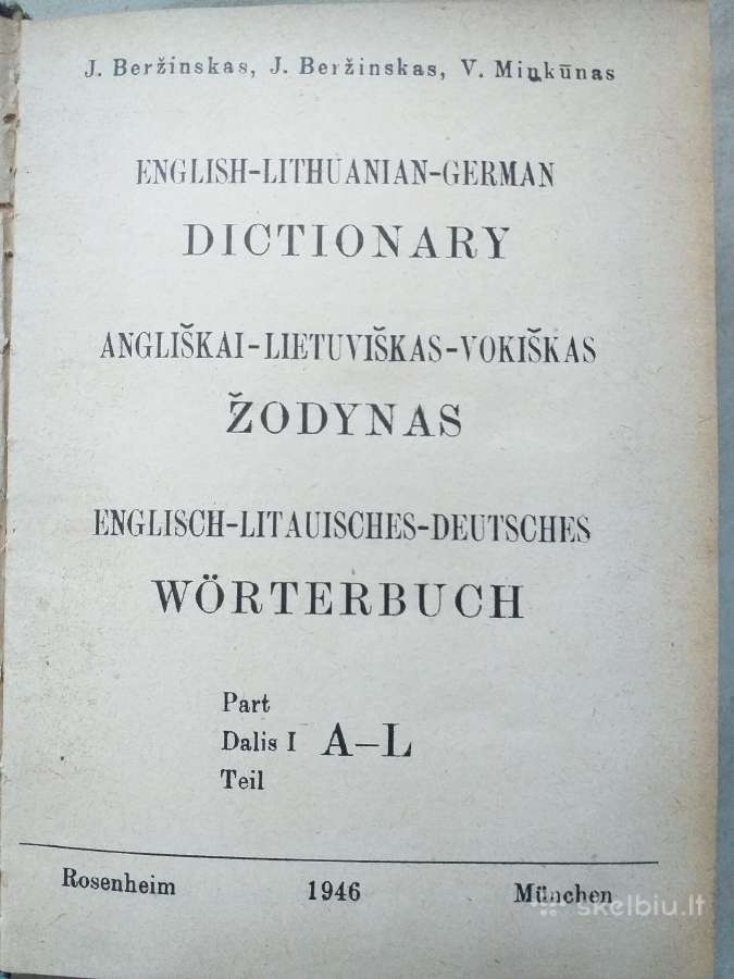 Angliškai - lietuviškas - vokiškas žodynas (1946) - nuotraukos Nr. 2