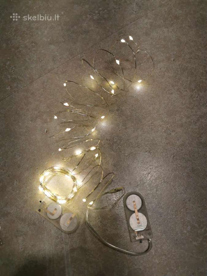 Lemputės ant vielutes 1m girlianda šilta balta - nuotraukos Nr. 2