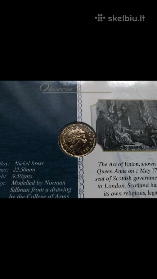 Moneta UK 1999m. 1 svaras, cu-ni - nuotraukos Nr. 4