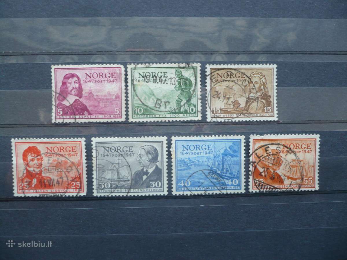 1947 m. - 300 metų Norvegijos pašto tarnybai