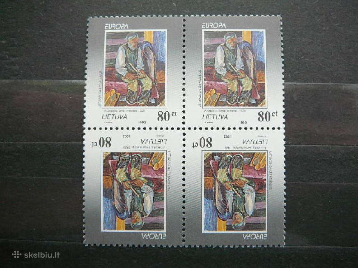 Lietuva 1993 Europa 2x tet-bes svarus lit544t2v