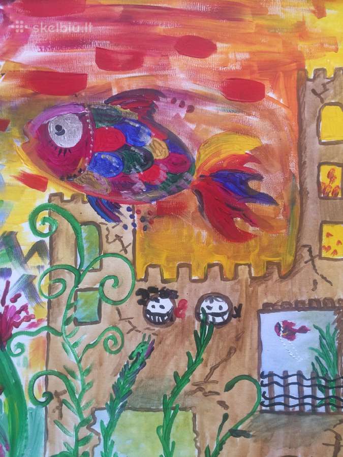 The painting - Būk Laiminga / Goldfish Painting - nuotraukos Nr. 6