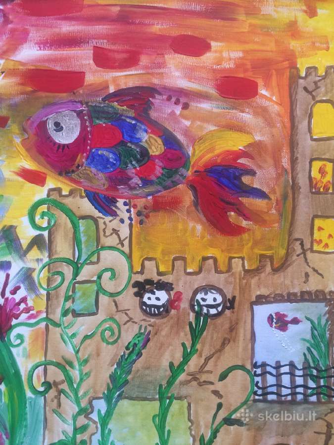The painting - Būk Laiminga / Goldfish Painting - nuotraukos Nr. 8