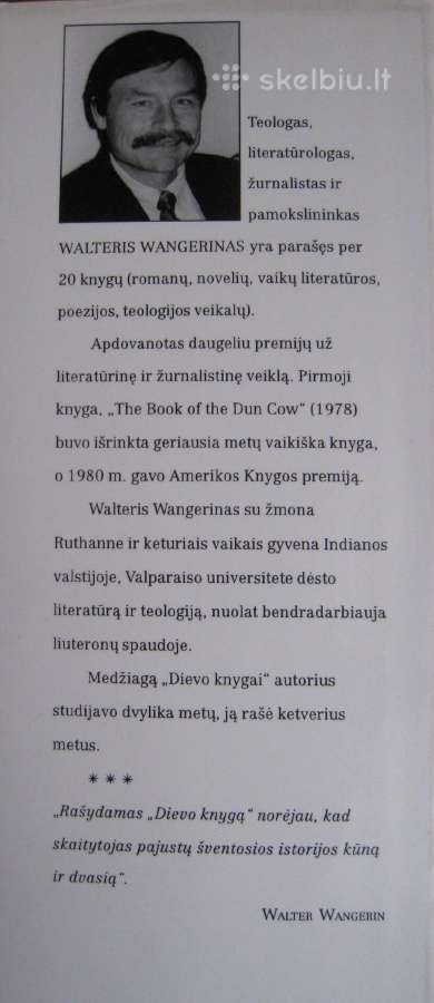 Walter Wangerin Dievo knyga 1998 m / romanas - nuotraukos Nr. 3