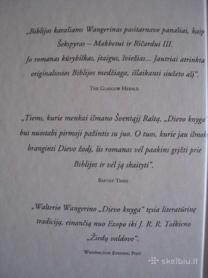 Walter Wangerin Dievo knyga 1998 m / romanas - nuotraukos Nr. 7
