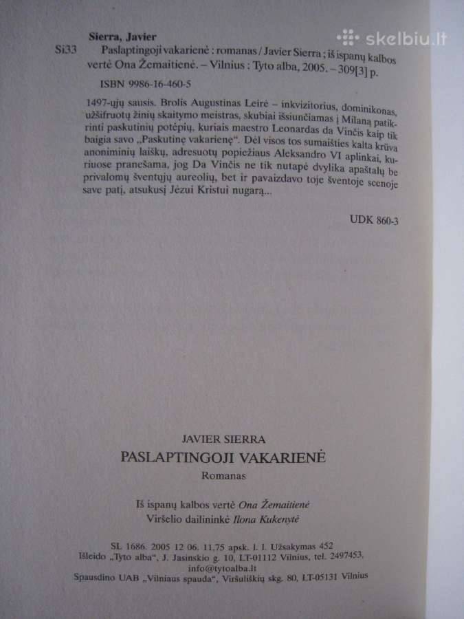 Javierra Sierra Paslaptingoji vakarienė 2005 m - nuotraukos Nr. 3