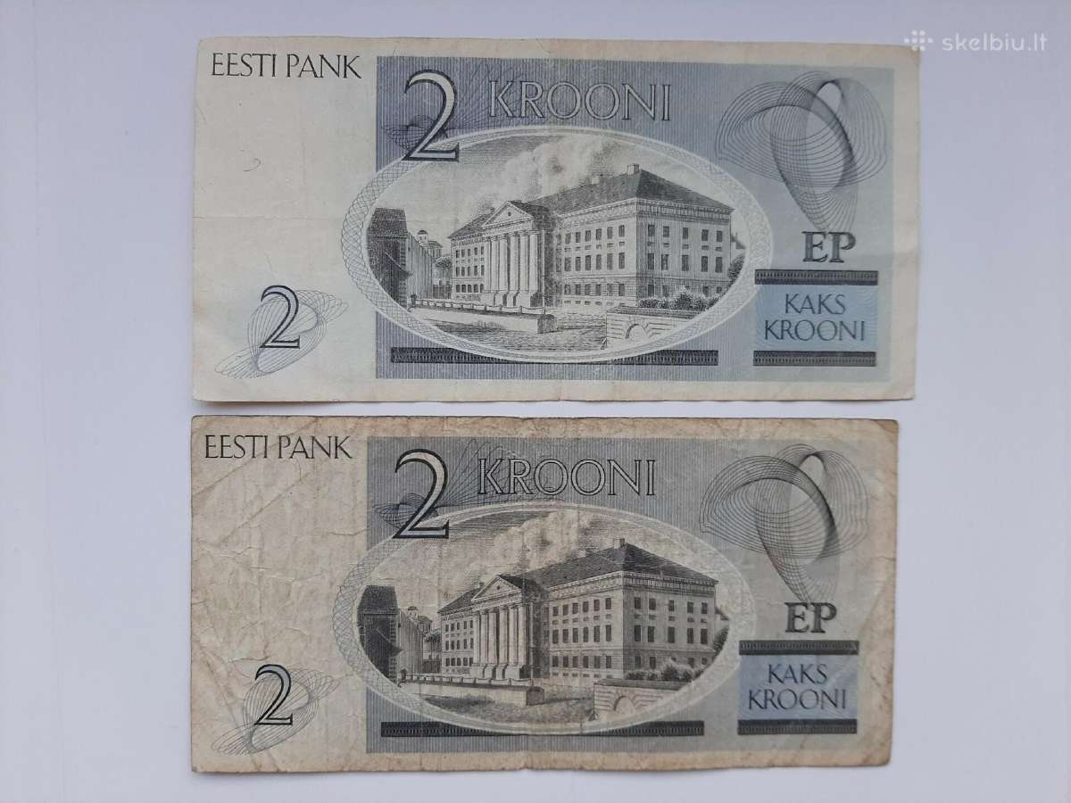 Estija 2 kronu banknotai 2vnt.po 1€ - nuotraukos Nr. 2