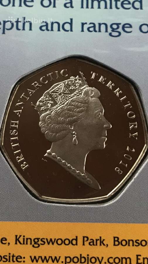 Moneta B.antarctic T. 2018m, 50 centu, cu-ni - nuotraukos Nr. 2