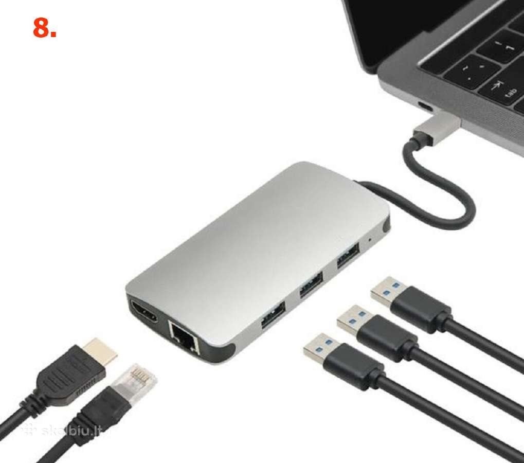MacBook Pro, iPad Hub, Type-c HD-4k, Hdmi Nauji - nuotraukos Nr. 9