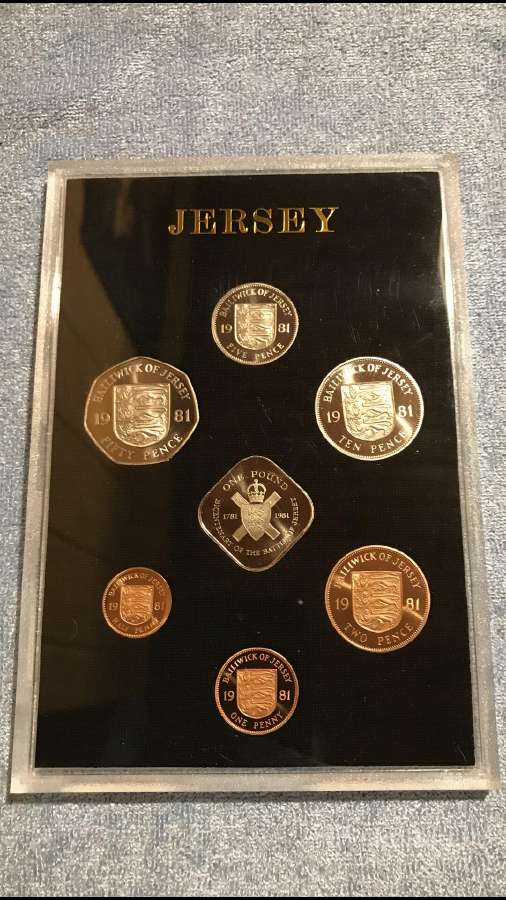 Monetos Jersey 1981m proof cu-ni