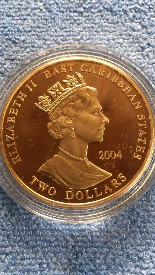 Moneta E.caribbean S. 2004m, 2 dollars, 2oz, cu-ni - nuotraukos Nr. 2