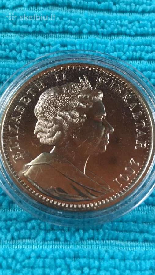 Moneta Gibraltar 2001m, 1 krona, cu-ni - nuotraukos Nr. 2