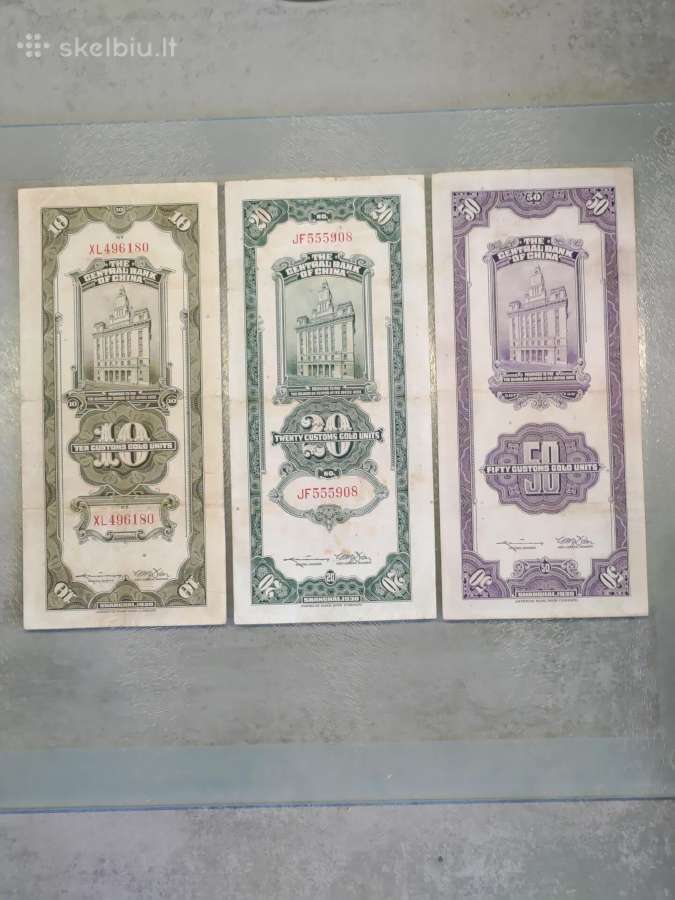 1930m. 10, 20, 50 aukso unitų (Kinija) - nuotraukos Nr. 2