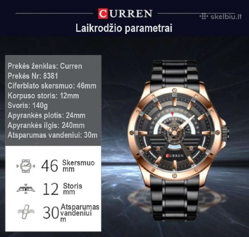 Laikrodis Curren Luxury - nuotraukos Nr. 3
