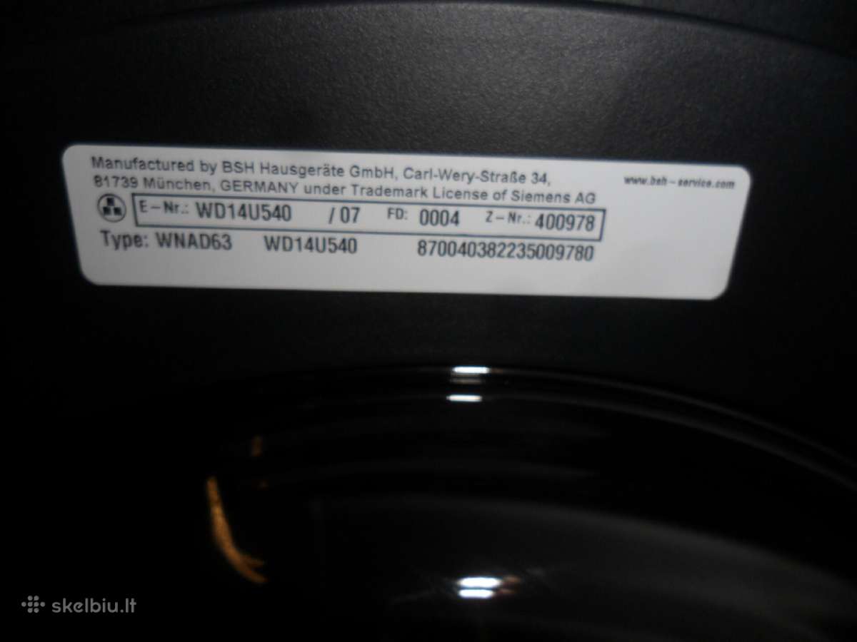 Skalbimo masina su dziovykle Siemens 9+6kg - nuotraukos Nr. 10