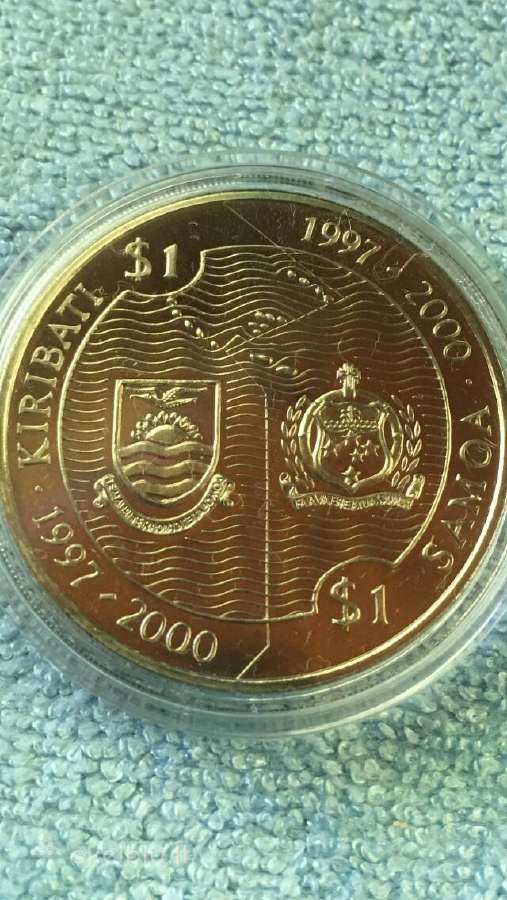 Moneta Kiribati Samoa 2000m, 1 dollar - nuotraukos Nr. 2