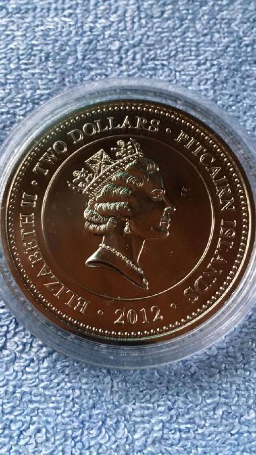 Moneta Pitcairn isl, 2012m, 2 dollars, cu-ni - nuotraukos Nr. 2