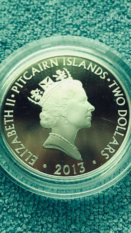 Moneta Pitcairn isl. 2013m. 2 dollars, proof cu-ni - nuotraukos Nr. 2
