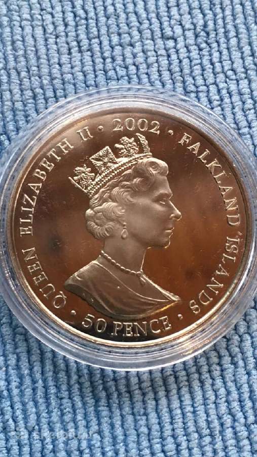Moneta Falkland isl. 2002m. 50 centu, cu-ni - nuotraukos Nr. 2