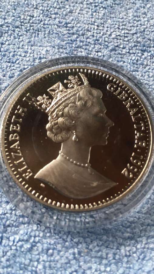 Moneta Gibraltar 1992m. 1 krona, cu-ni - nuotraukos Nr. 2