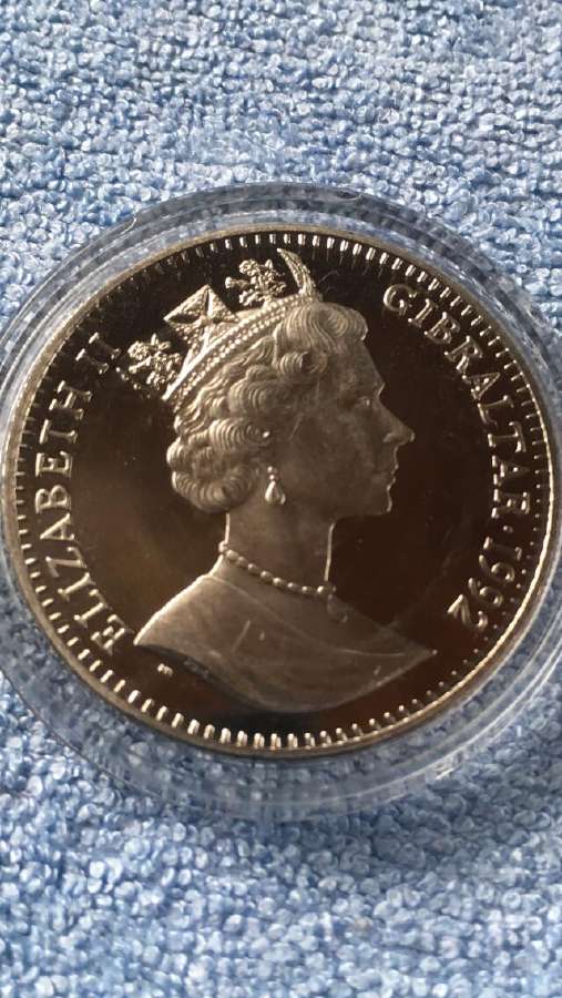 Moneta Gibraltar 1992m. 1 krona, cu-ni - nuotraukos Nr. 2