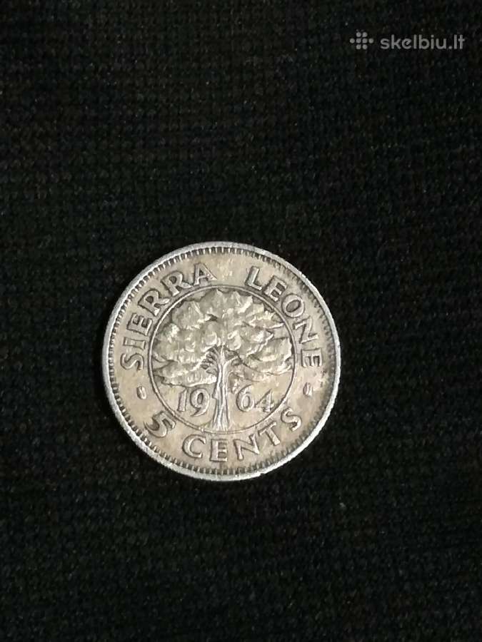 5 centai, Siera Leonė, 1964 m. - nuotraukos Nr. 2