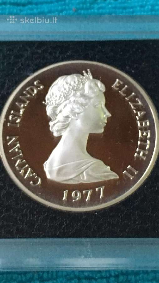 Moneta Cayman isl. 1977m. 25 dollars, sidabras - nuotraukos Nr. 2