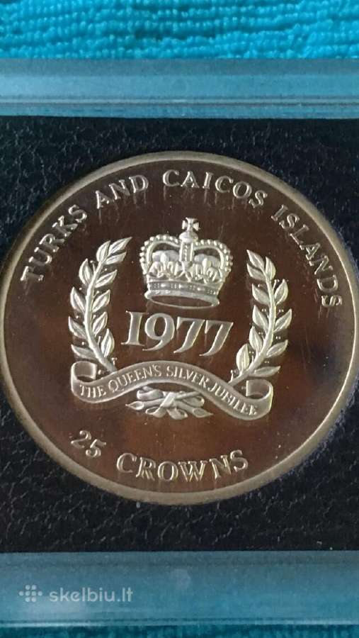 Moneta Turks & C. isl. 1977m. 25 kronu, sidabras