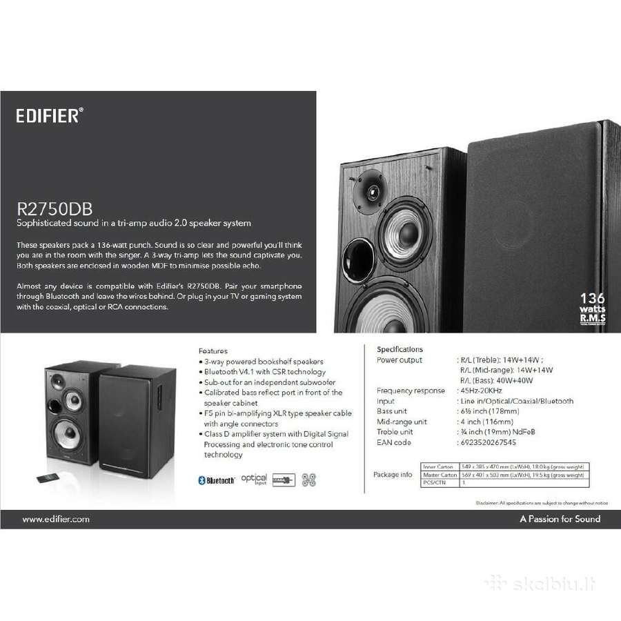 Edifier Mr3 baltos koloneles - nuotraukos Nr. 10